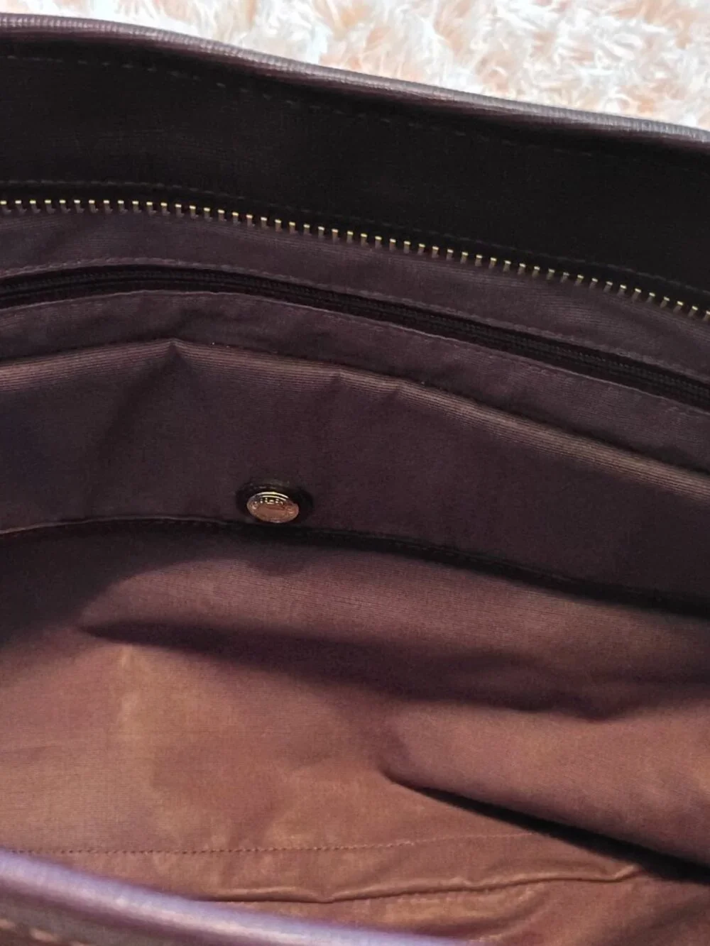 Coach Purple Saffiano Leather Diaper Tote Bag